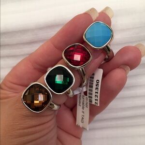 Austrian Crystal solitaire stainless steel rings